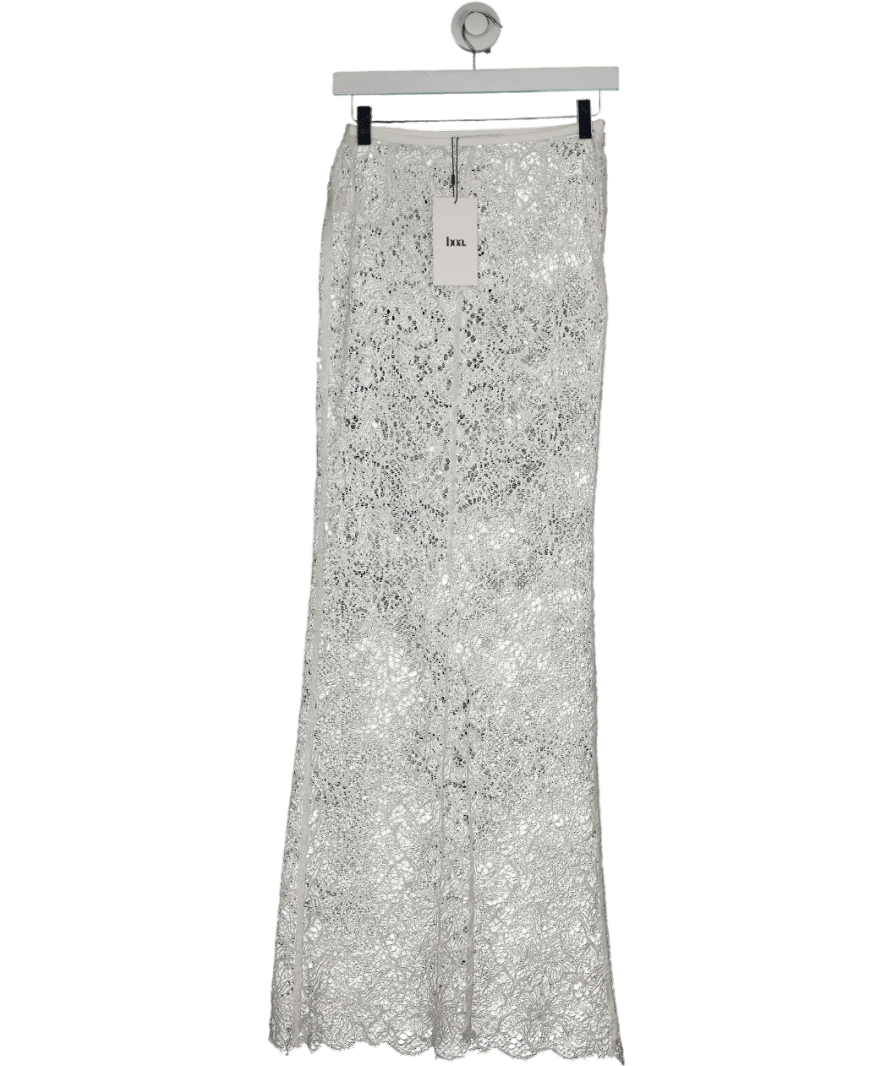 BOA White Lace Column Maxi Skirt UK XS - Reliked