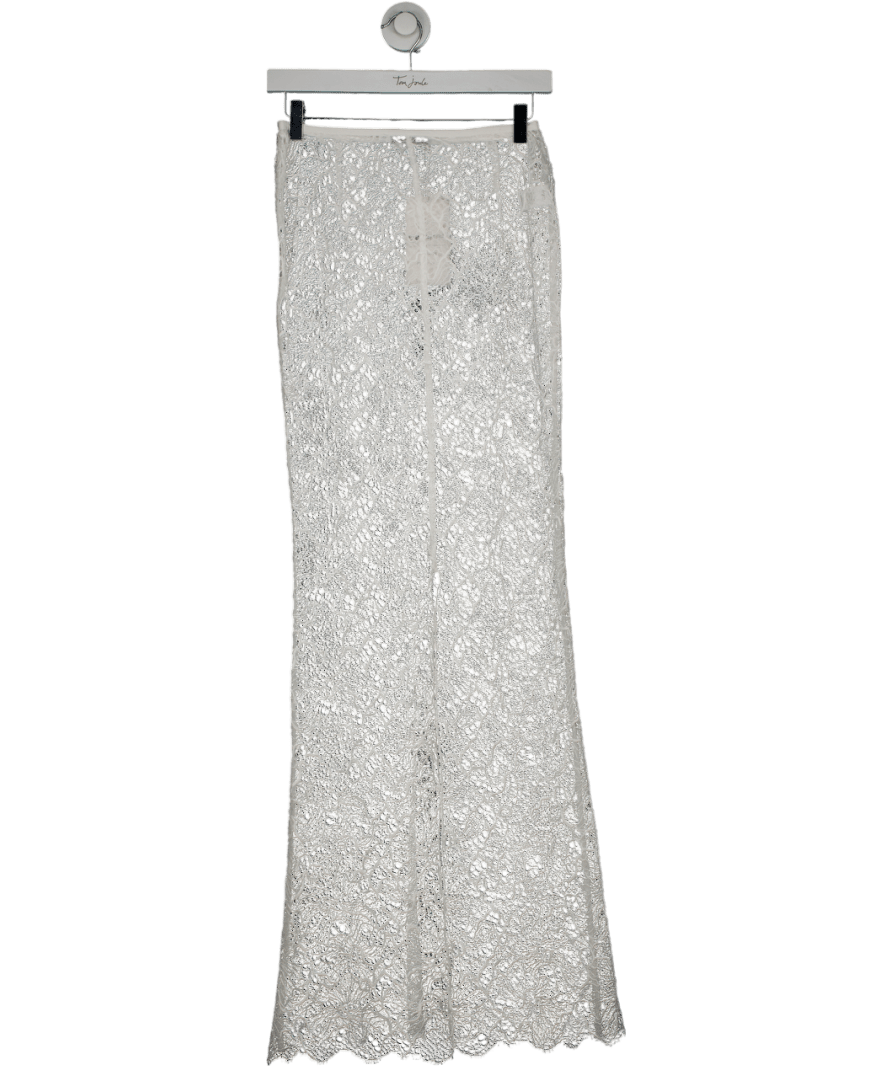 BOA White Lace Column Maxi Skirt UK XS - Reliked