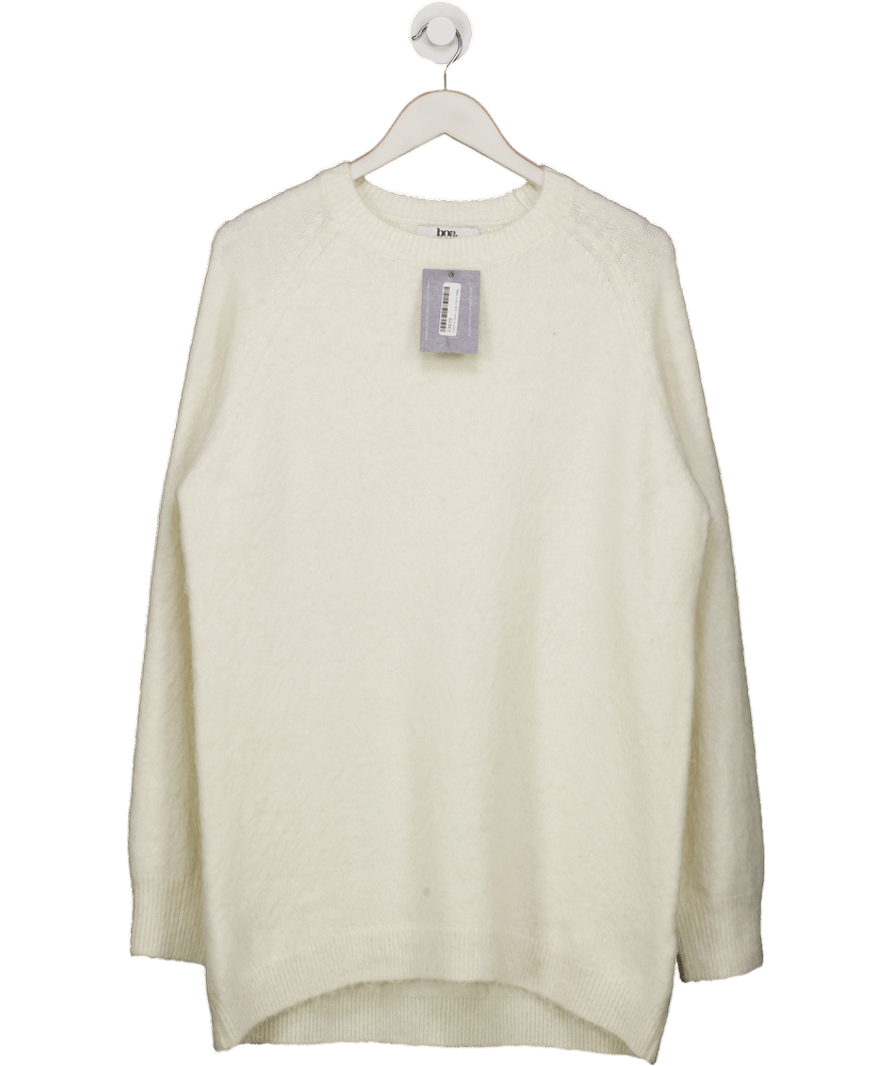 BOA White Oversized Crew Knit Jumper UK S - Reliked