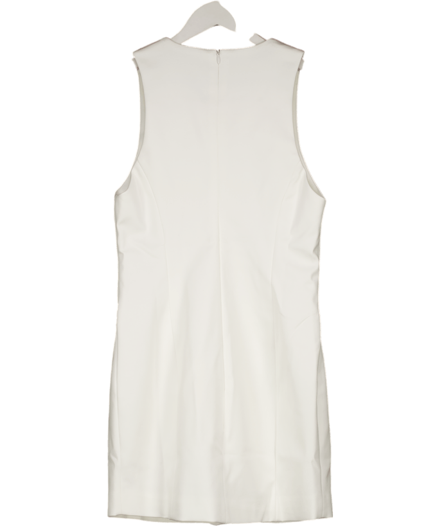 BOA White Tailored Button Down Mini Dress UK M - Reliked