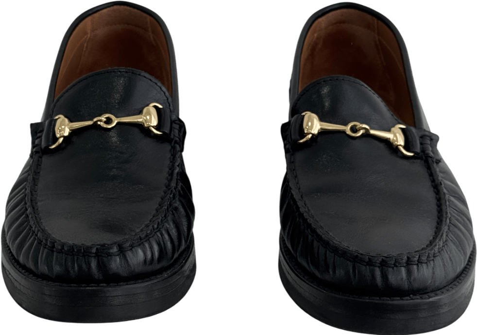 BOBBIES Paris Black Leather Horsebit Loafers UK 7 EU 40 👠 - Reliked