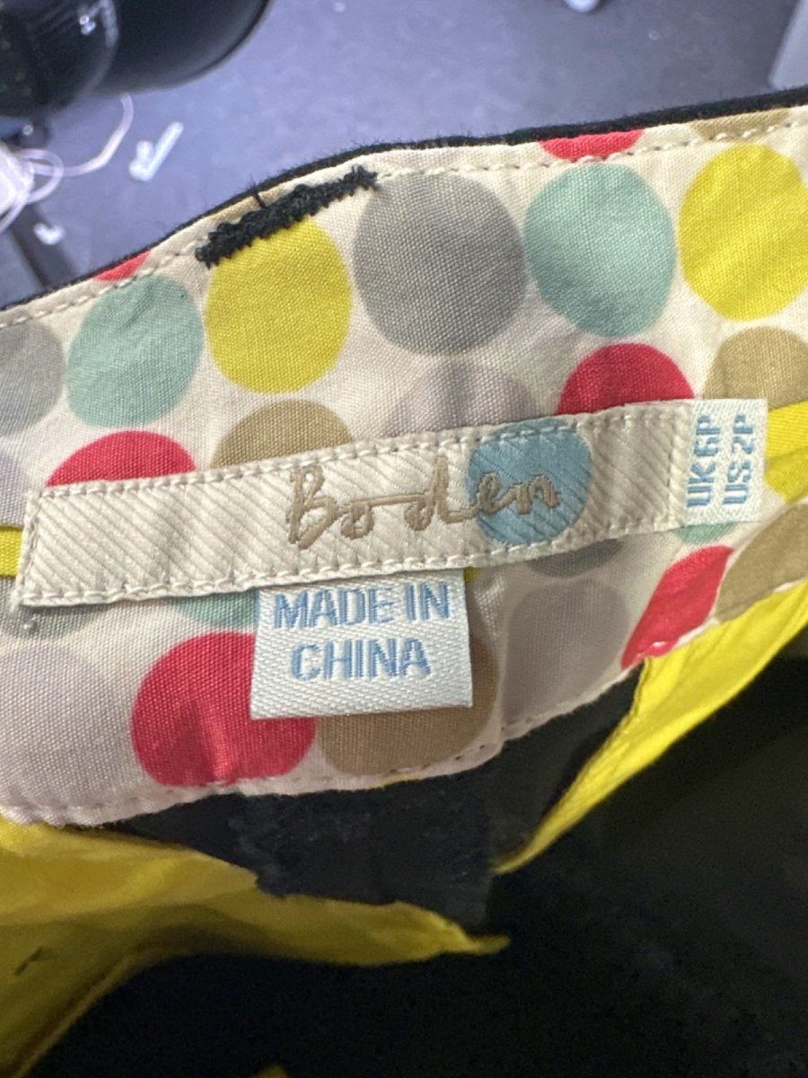 Boden Black Cropped Tailored Trousers UK 6P - Reliked