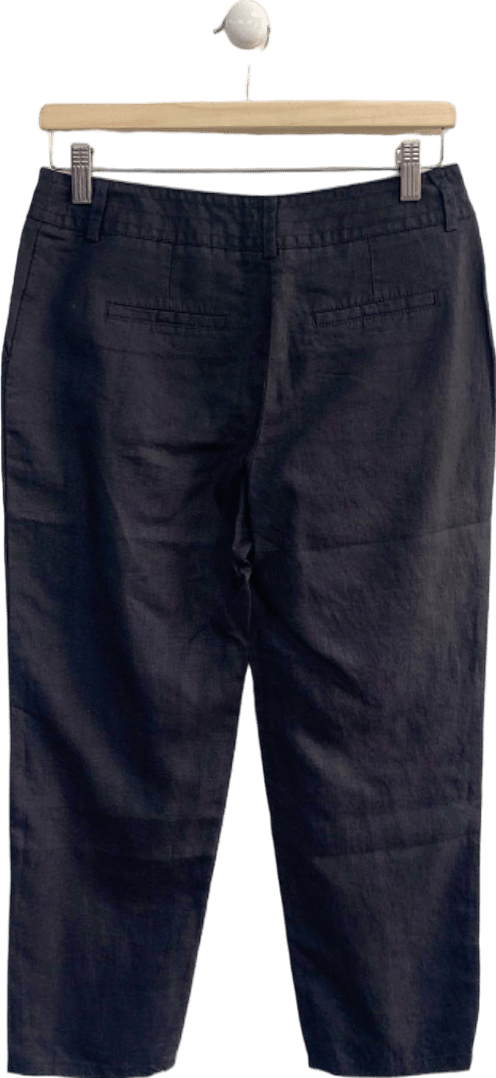 Boden Black Linen Trousers UK 8P - Reliked