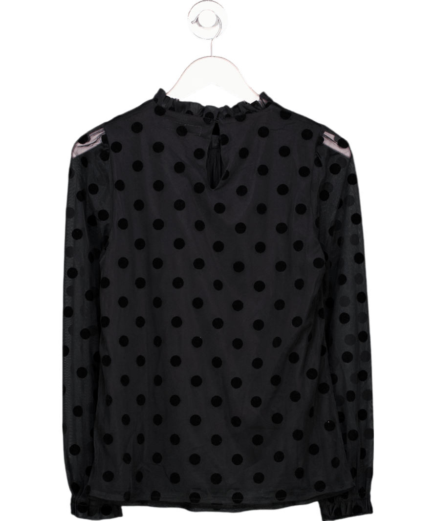 Boden Black Polka Dot Tulle - sleeve Party Top UK 10 - Reliked