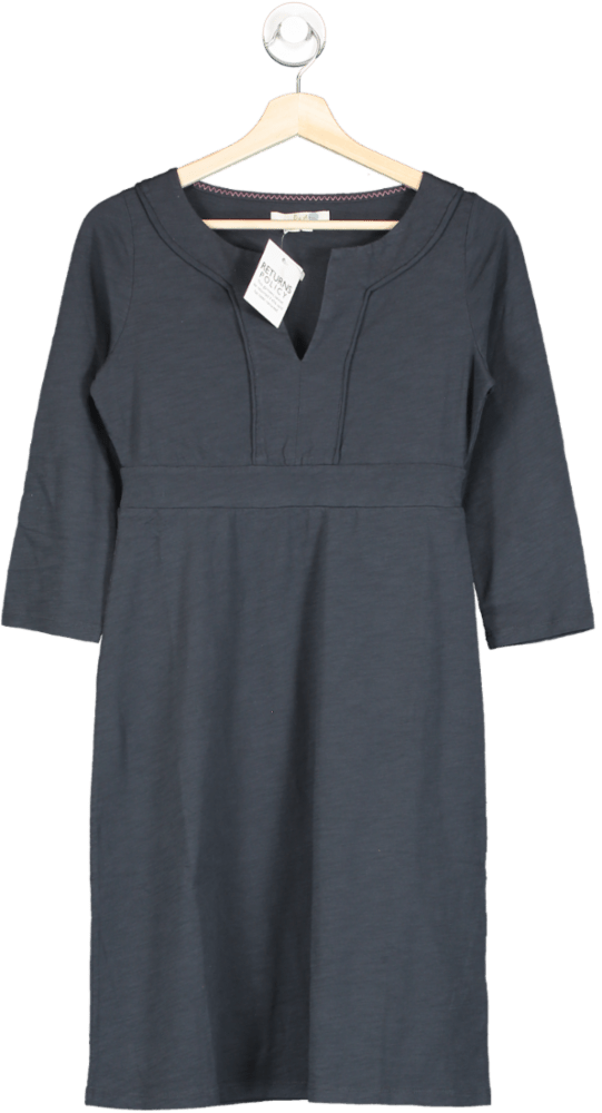 Boden Blue Notch Neck Jersey Shift Dress UK 6R - Reliked