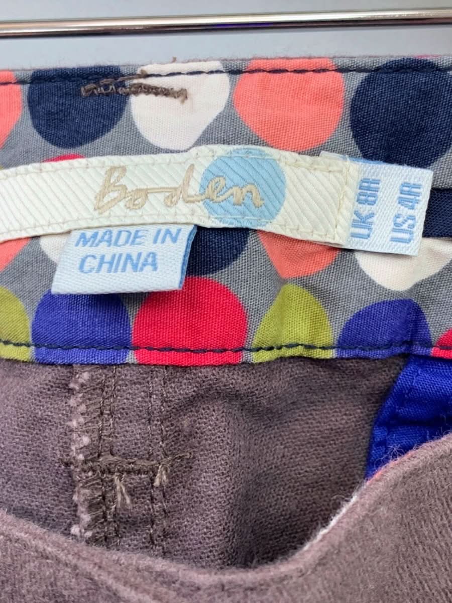 Boden Brown Polka Dot Lining Trousers UK 8R - Reliked