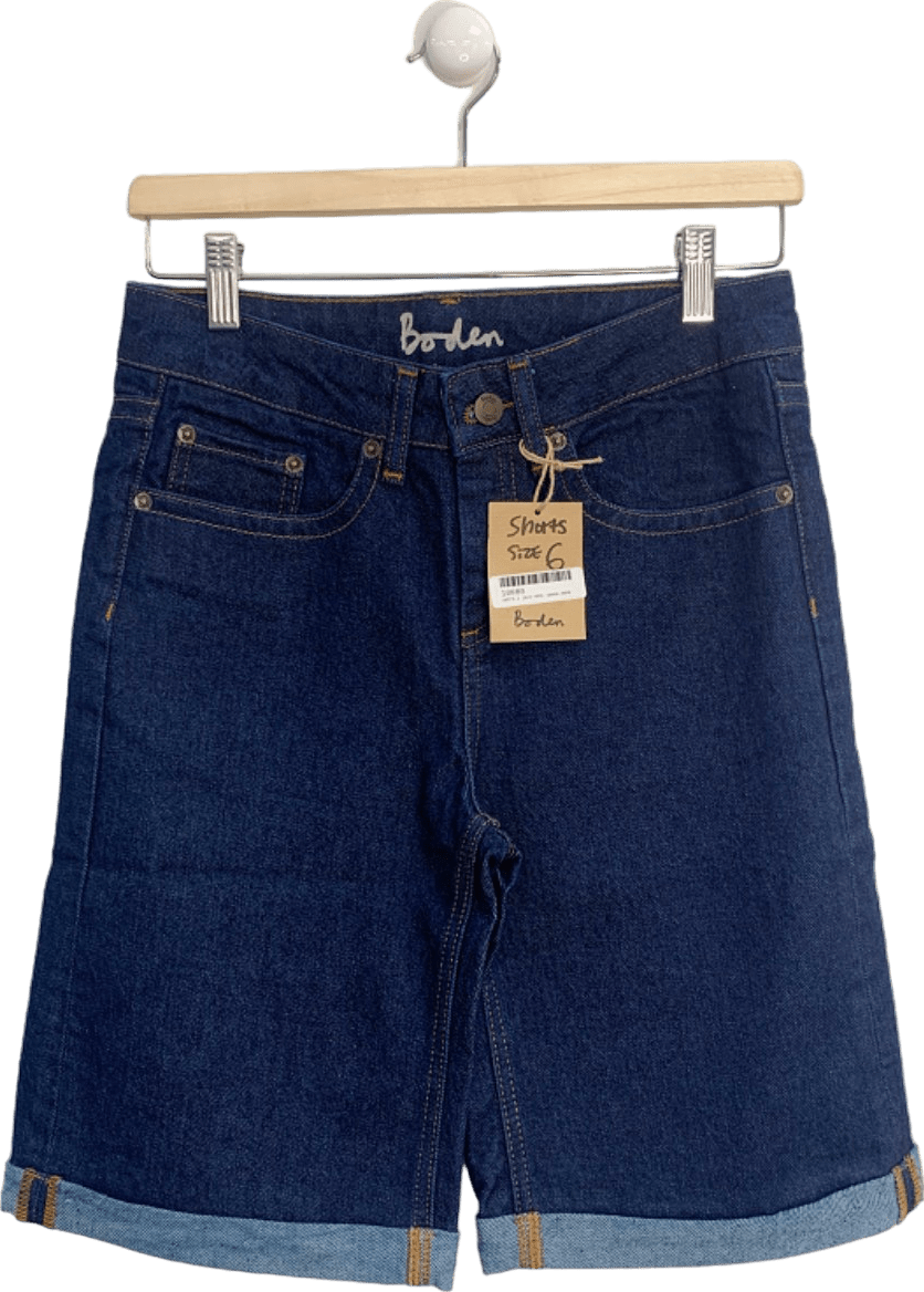 Boden Dark Blue Denim Shorts Size UK 6 - Reliked