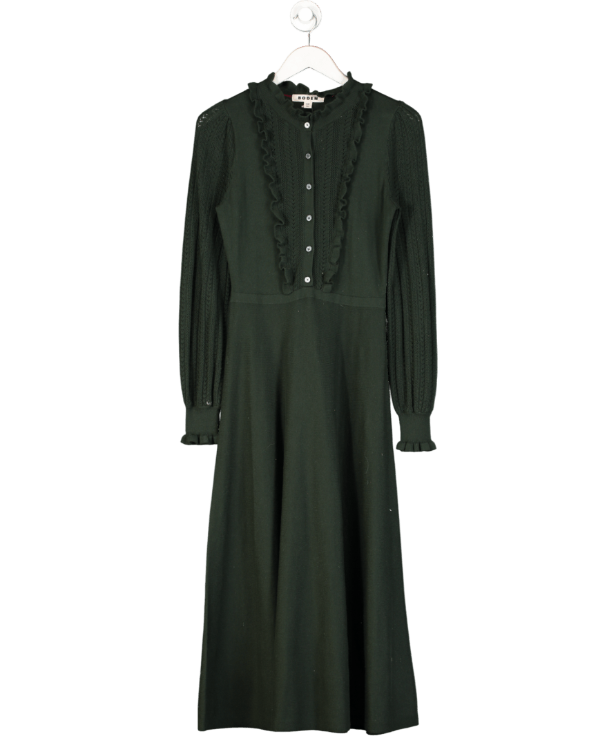 Boden Green Frilled Pointelle Dress UK 6 - Reliked