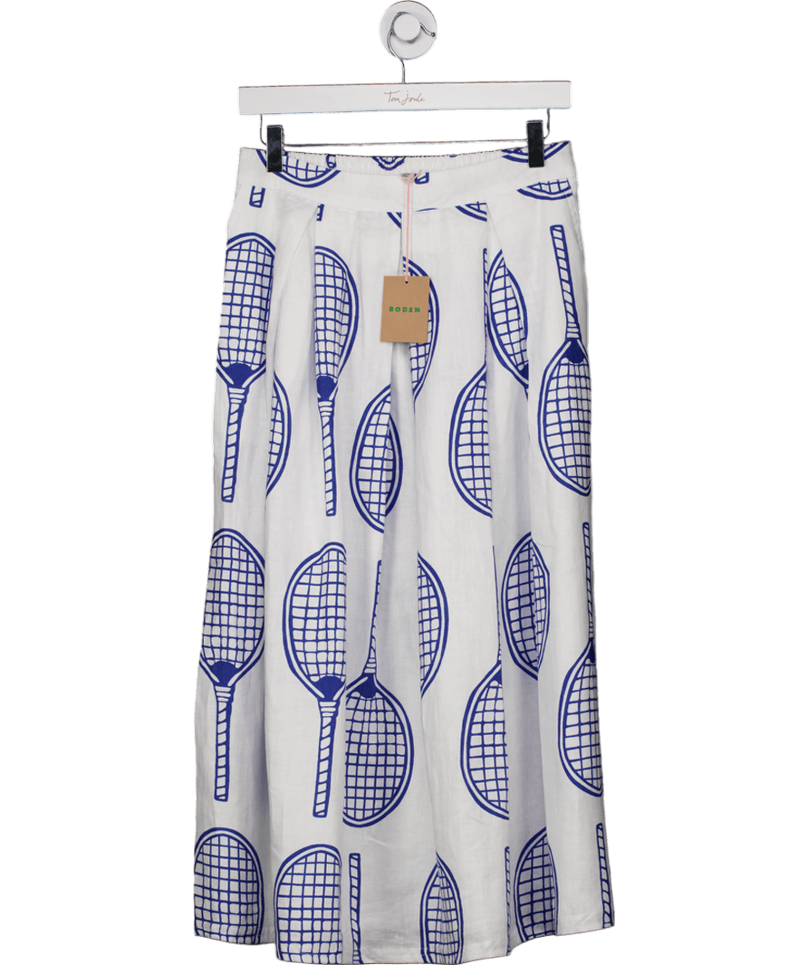 Boden Ivory White Verity Linen Midi Skirt UK 12 - Reliked