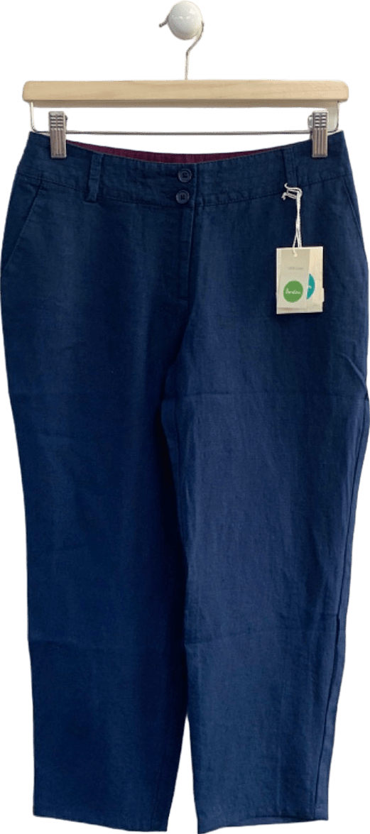 Boden Navy Linen Trousers UK 6 - Reliked