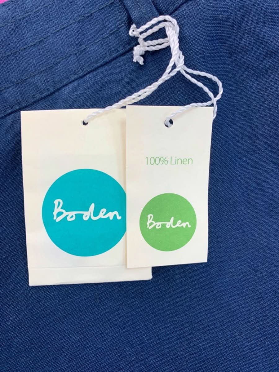Boden Navy Linen Trousers UK 6 - Reliked