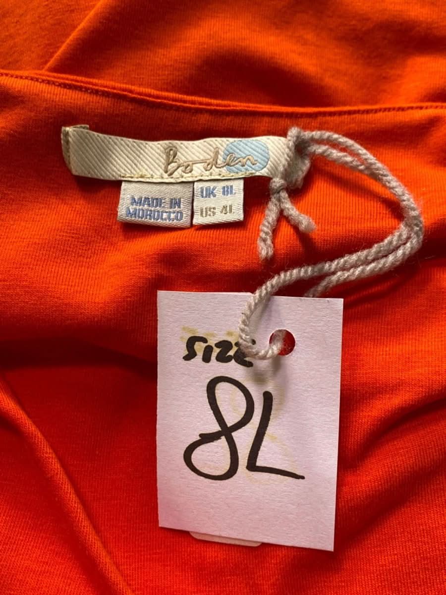 Boden Orange Sleeveless Ruched Dress UK 8L - Reliked