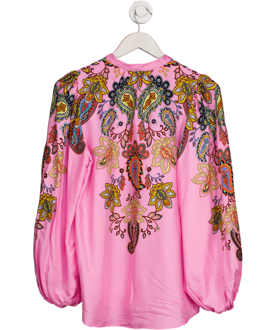 BODEN Pink Blouson Sleeve Blouse Cherry Blossom Paisley Charm UK 8 - Reliked