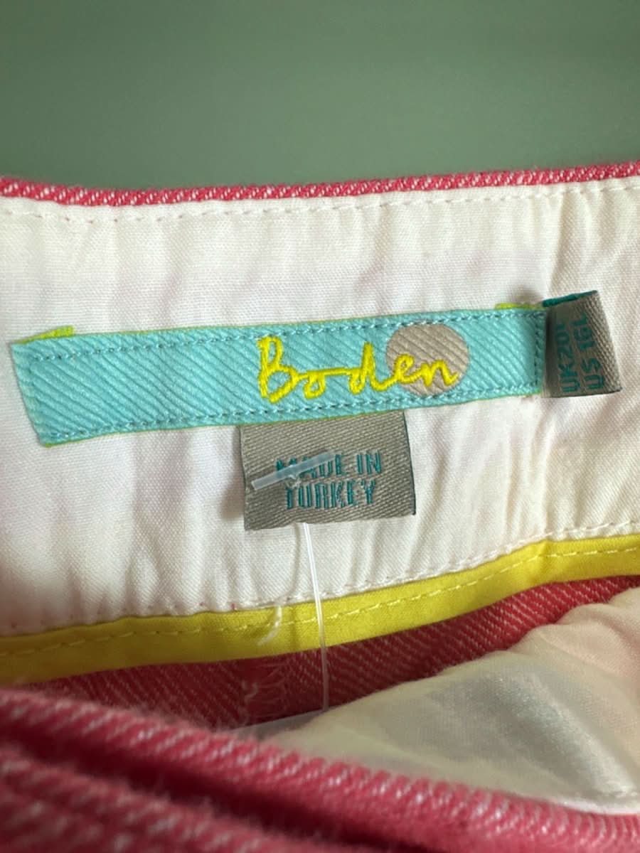 Boden Pink Linen Blend Trousers UK 20 Long - Reliked