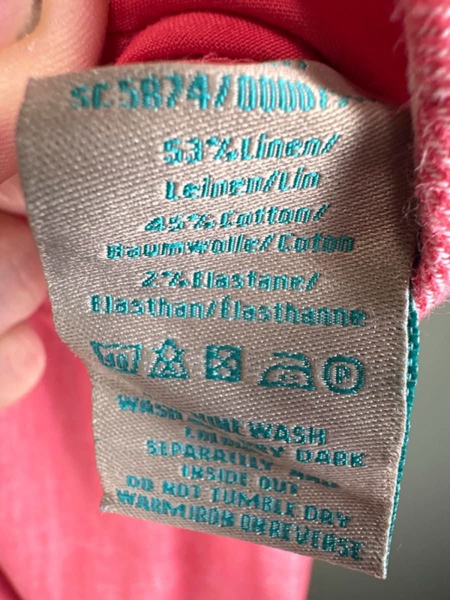 Boden Pink Linen Blend Trousers UK 20 Long - Reliked