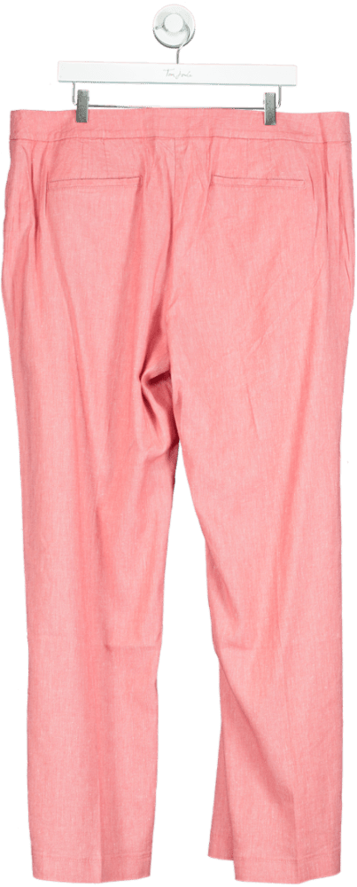 Boden Pink Linen Blend Trousers UK 20 Long - Reliked