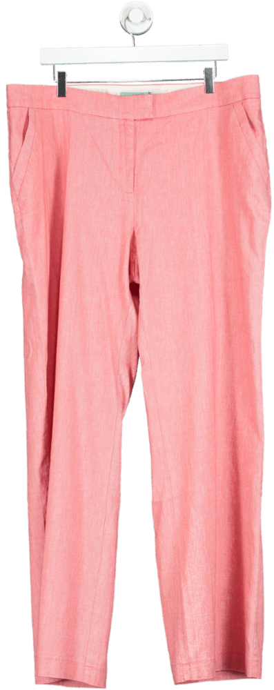 Boden Pink Linen Blend Trousers UK 20 Long - Reliked