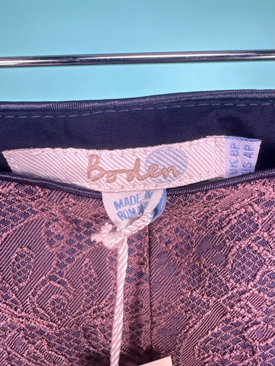 Boden Purple Jacquard Trousers UK 12 - Reliked
