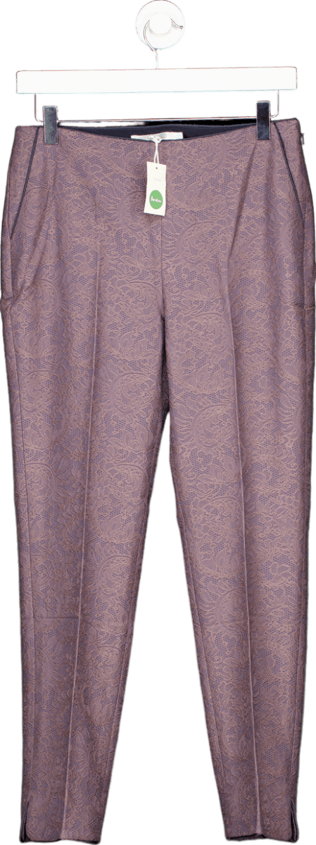 Boden Purple Jacquard Trousers UK 12 - Reliked