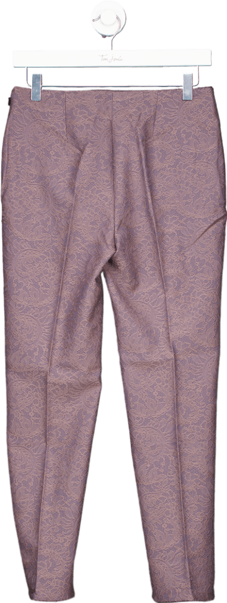 Boden Purple Jacquard Trousers UK 12 - Reliked