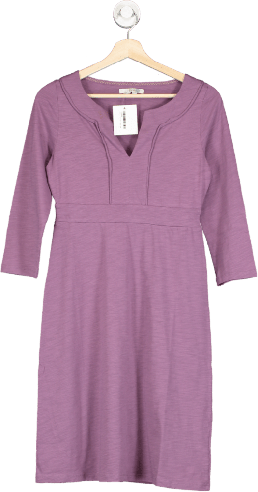Boden Purple Notch Neck Jersey Shift Dress UK 10 - Reliked