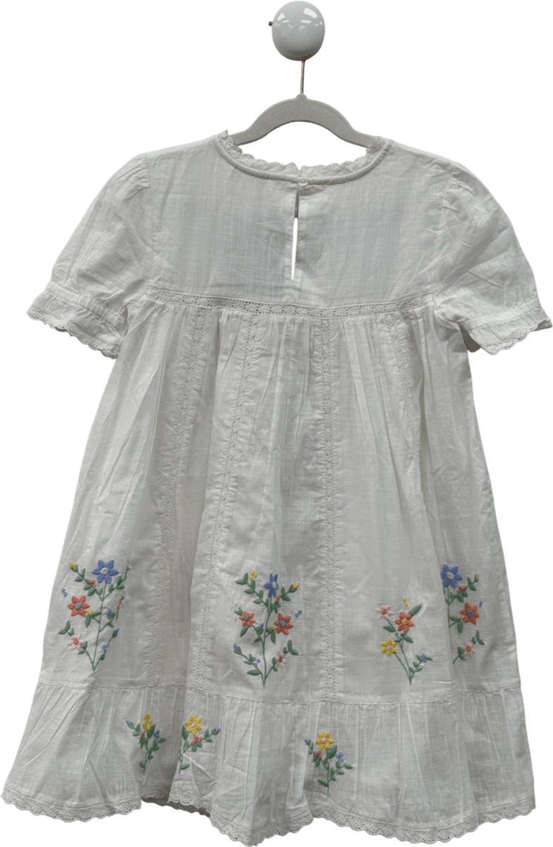 BODEN White Embroidered Dress 7 - 8 Years - Reliked