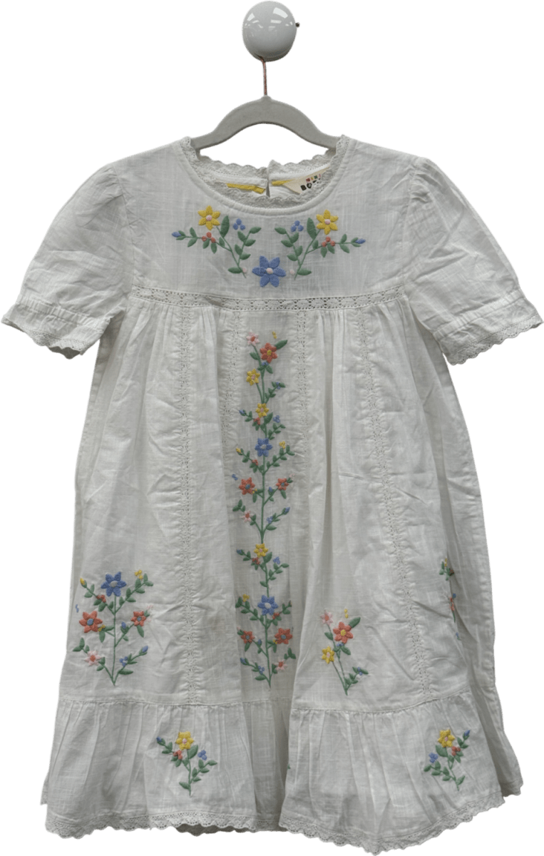 BODEN White Embroidered Dress UK 4 - 5 Years - Reliked