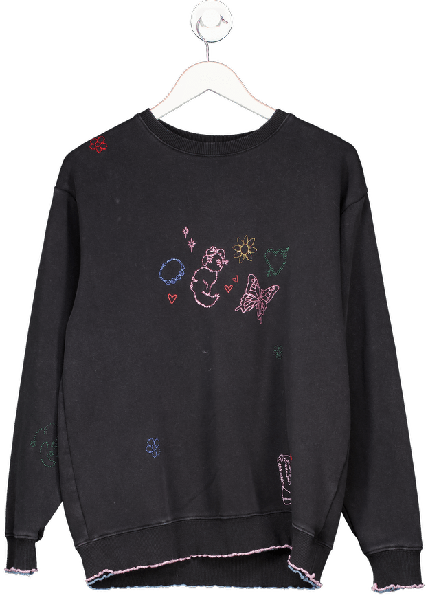 Body Black Embroidered Jumper UK XS - Reliked