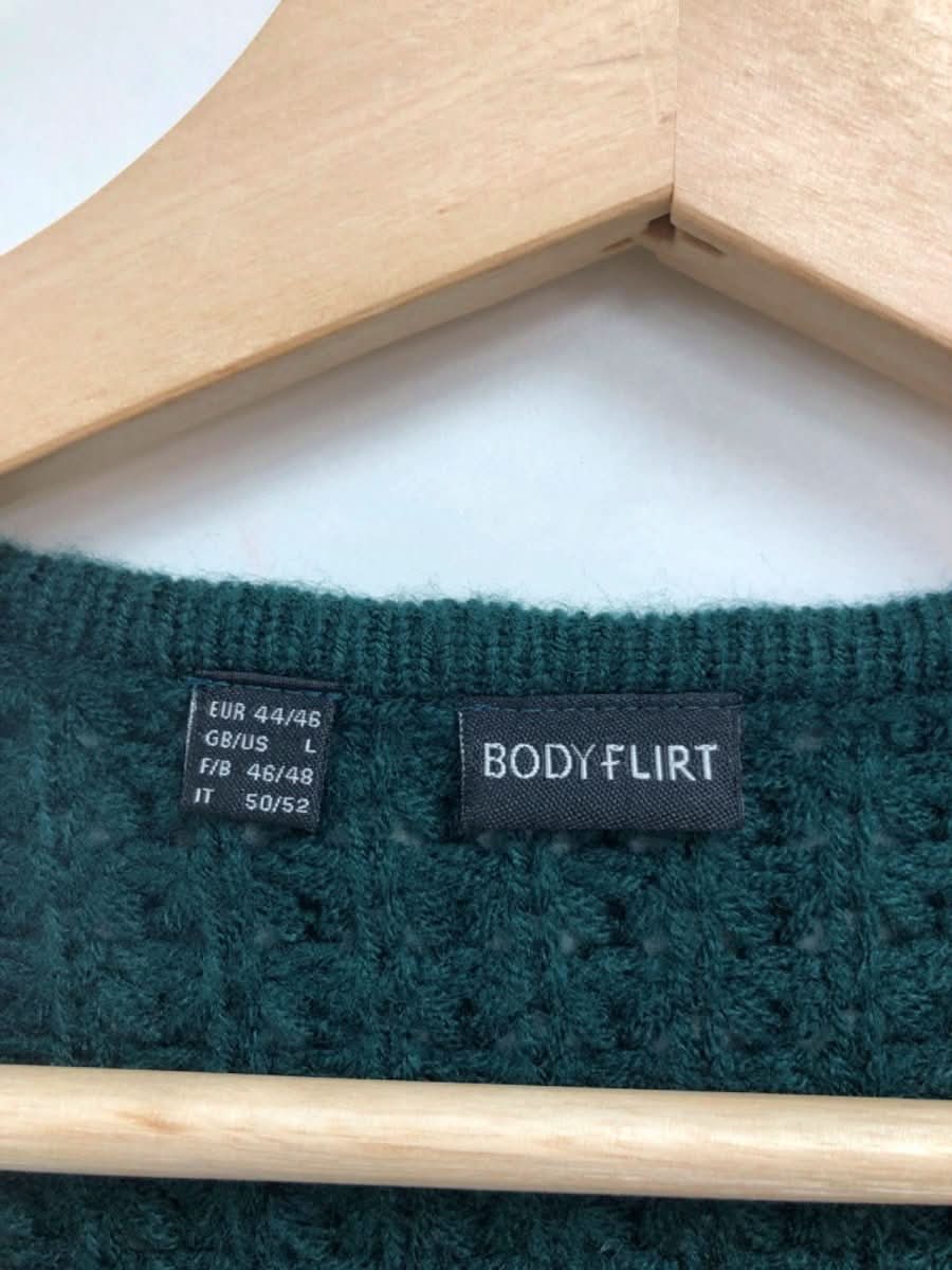 Body Flirt Green Waffle Knit Zip Jumper UK L - Reliked