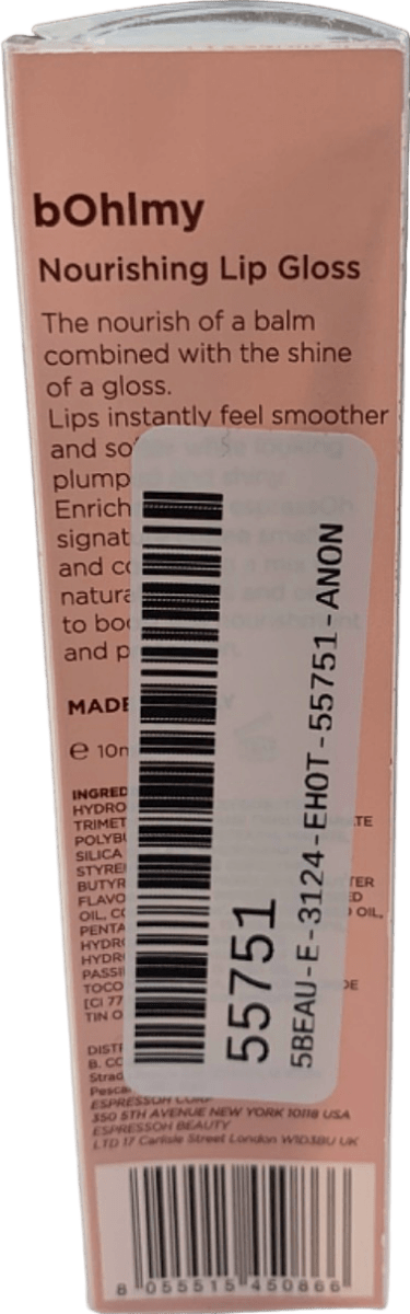 Bo.ho Nourishing Lip Gloss 01 Acqua 15ml - Reliked