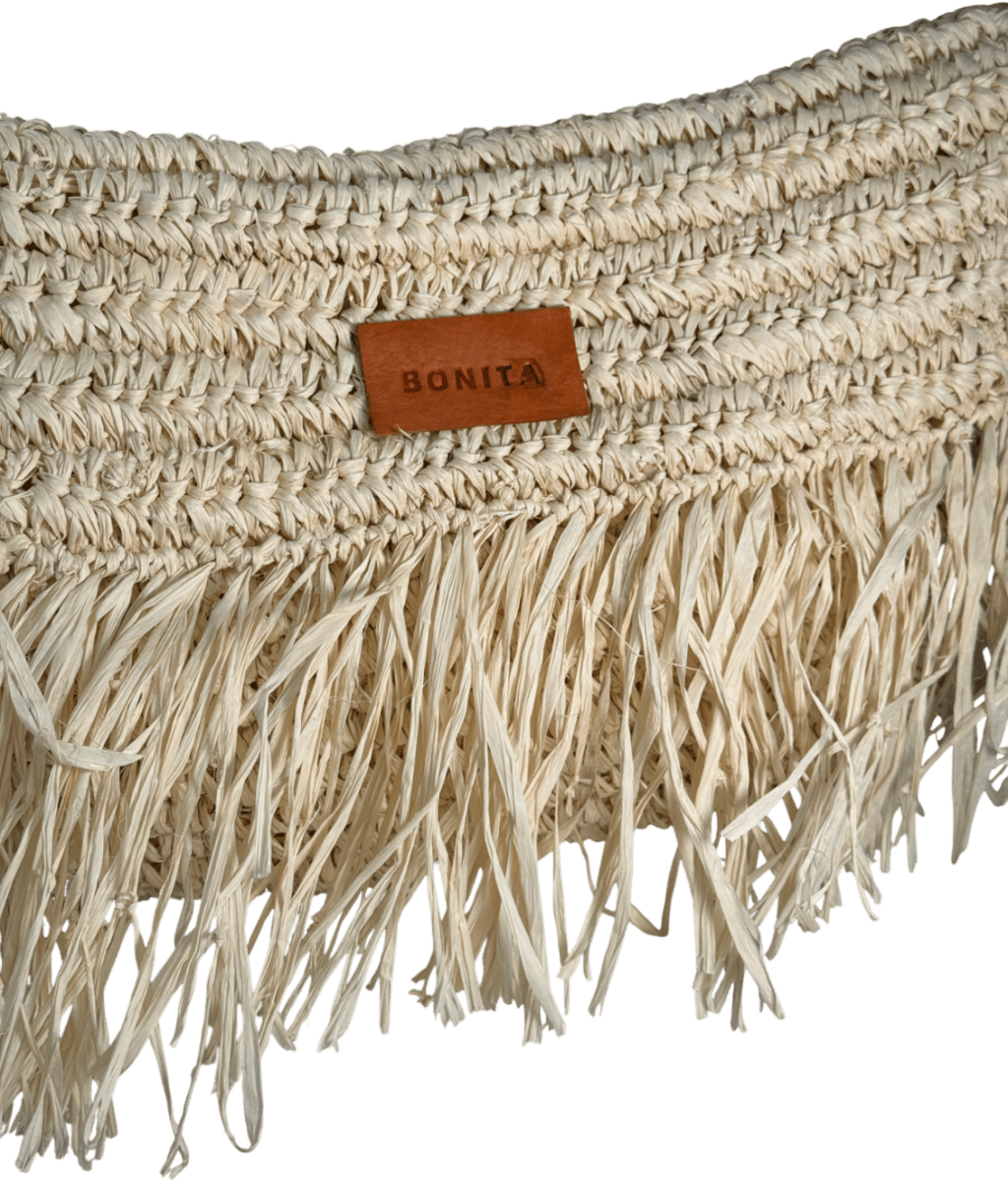 Bonita Bags Beige Large Straw Clutch Bag - Reliked