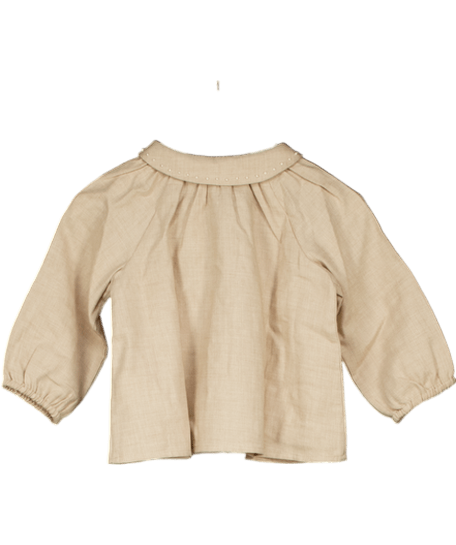 Bonpoint Beige Embroidered Dot Blouse 12 - 18 Months - Reliked