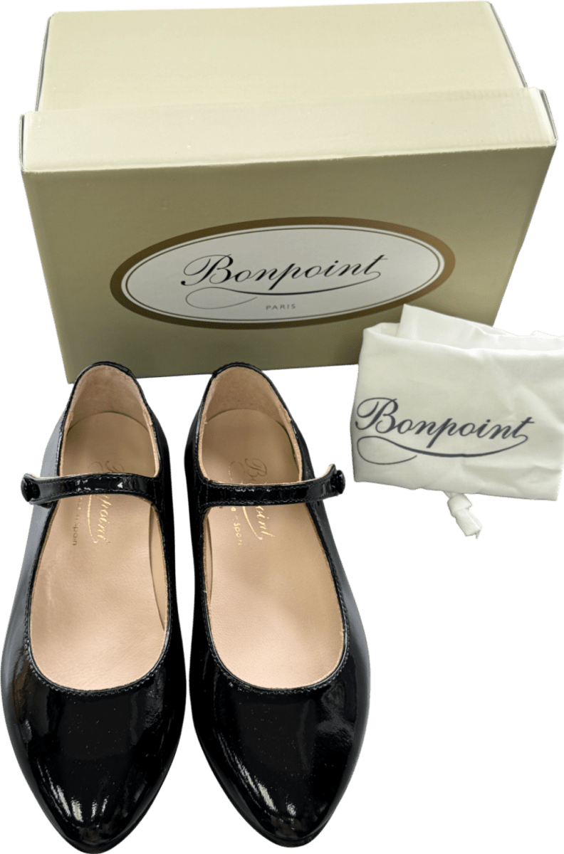 Bonpoint Belinda Leather Mary Janes - Black Patent Leather UK 9.5 EU 27 👼 - Reliked