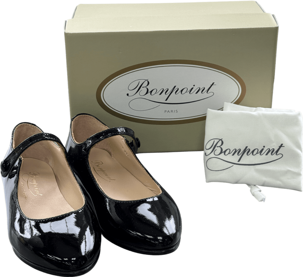 Bonpoint Belinda Leather Mary Janes - Black Patent Leather UK 9.5 EU 27 👼 - Reliked