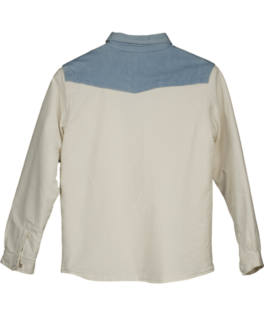 Bonpoint Cream Quilted Denim Shacket 14 Years - Reliked