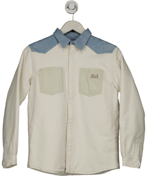 Bonpoint Cream Quilted Denim Shacket 14 Years