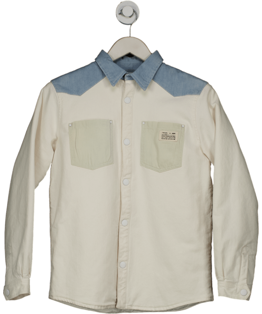 Bonpoint Cream Quilted Denim Shacket 14 Years - Reliked