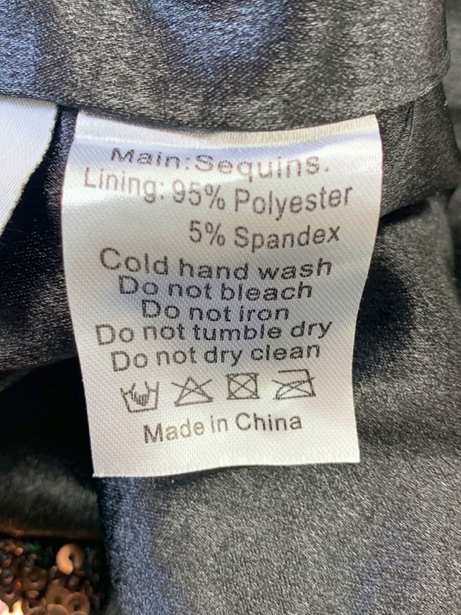 Boohoo Green & Black Sequin Destiny Skirt UK S - Reliked