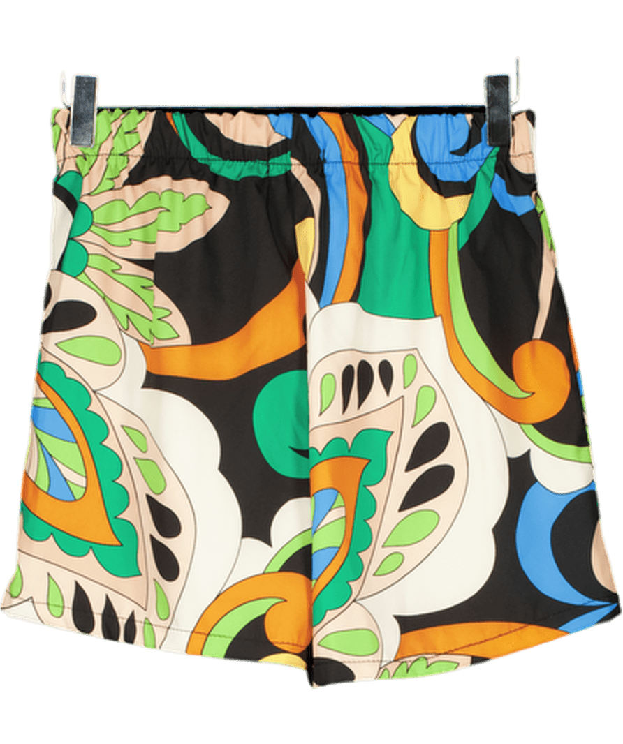 boohoo Multicoloured Paisley Print Shorts UK 8 - Reliked