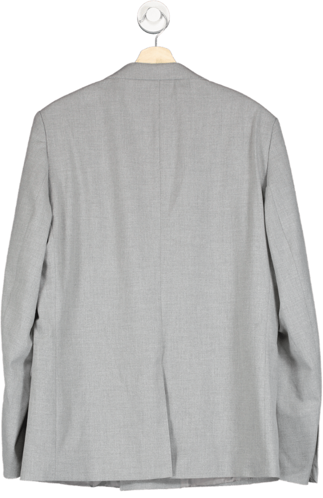 boohooMan Grey Double Breasted Jacket 42r UK L - Reliked