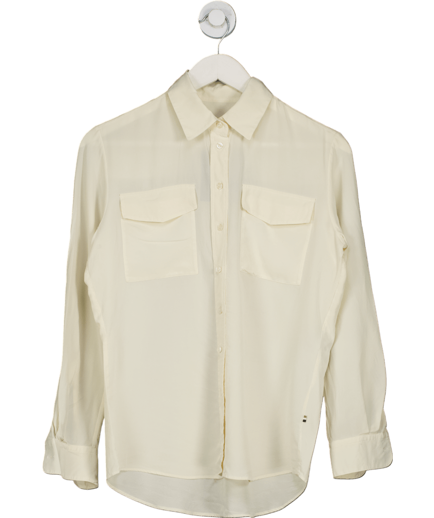 BOSS Cream Biventi 100% silk shirt UK 4 - Reliked