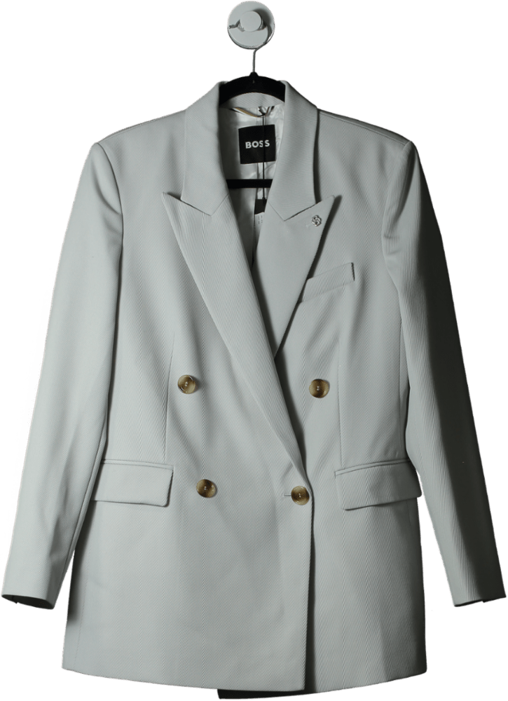 BOSS Grey Jaleto Double - breasted Blazer UK 10 - Reliked