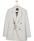 BOSS Pale Grey Virgin Wool Blend Blazer UK 8 - Reliked