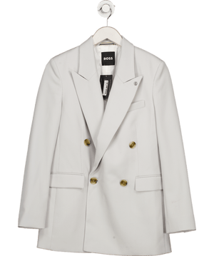 BOSS Pale Grey Virgin Wool Blend Blazer UK 8