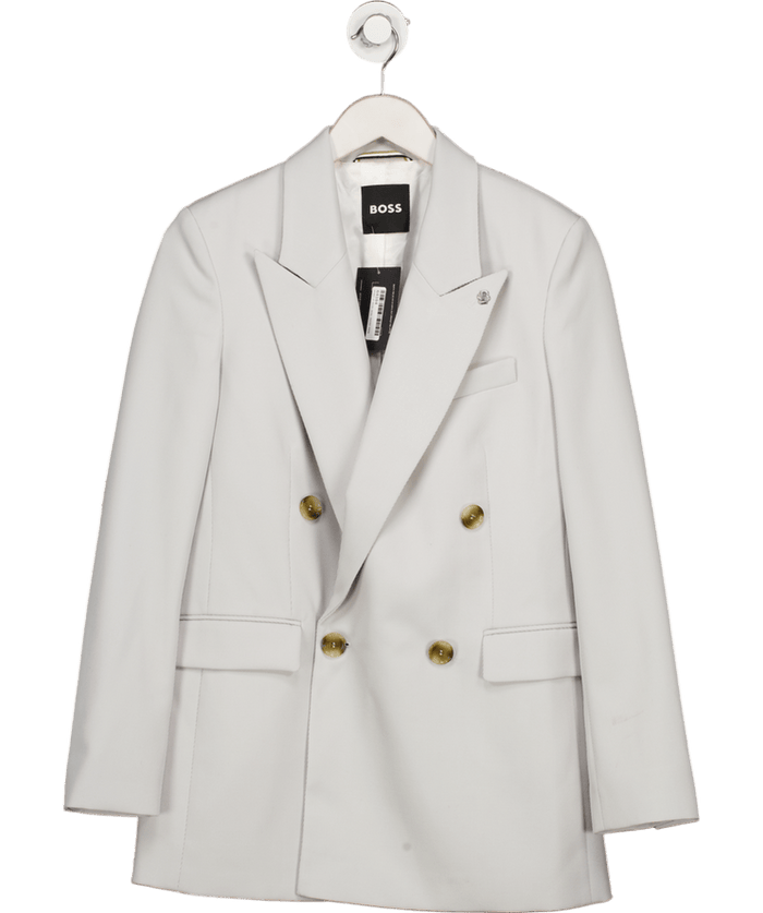 BOSS Pale Grey Virgin Wool Blend Blazer UK 8