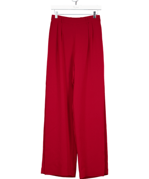 Bouguessa Burgundy Red Pleated Flowy Trousers UK S