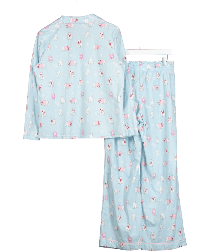 boux avenue Blue Polar Bear Fleece Pyjamas In A Bag UK 12 - Reliked