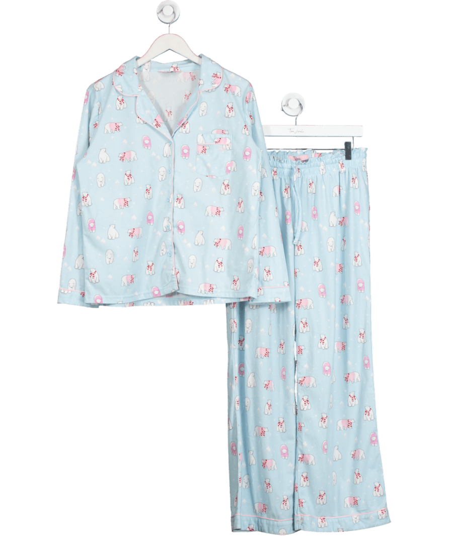 boux avenue Blue Polar Bear Fleece Pyjamas In A Bag UK 12 - Reliked