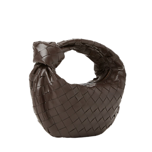 BOTTEGA VENETA Chocolate Brown Jodie Mini Intrecciato Leather Handbag