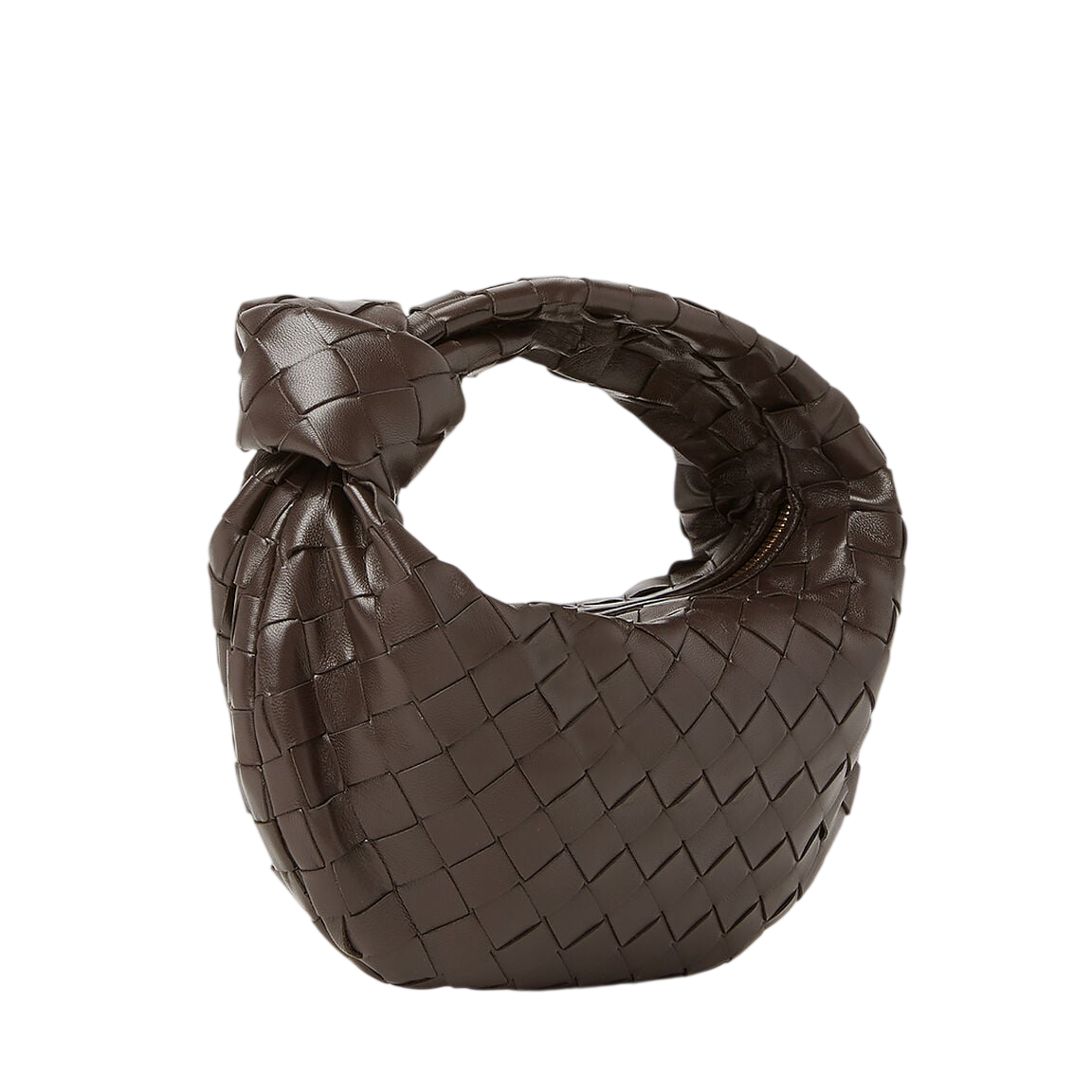 BOTTEGA VENETA Chocolate Brown Jodie Mini Intrecciato Leather Handbag